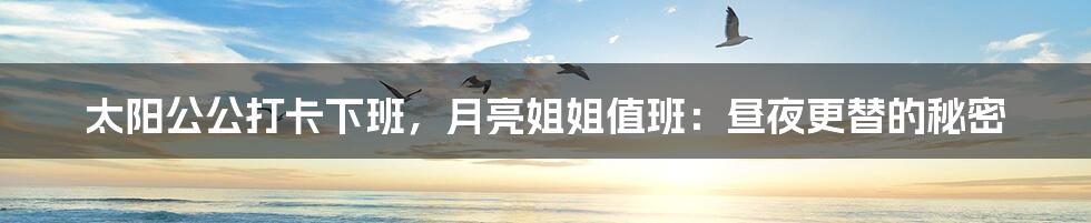 太阳公公打卡下班，月亮姐姐值班：昼夜更替的秘密