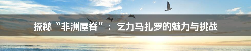 探秘“非洲屋脊”:乞力马扎罗的魅力与挑战