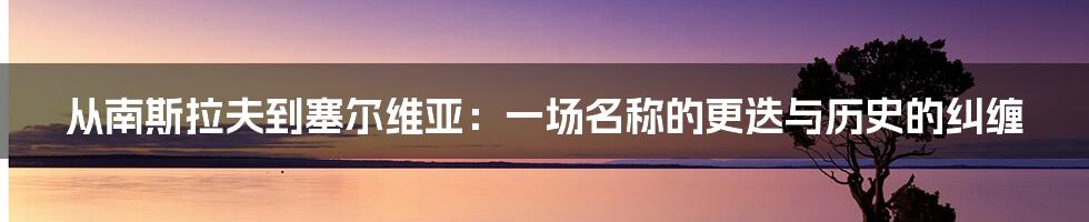 从南斯拉夫到塞尔维亚：一场名称的更迭与历史的纠缠