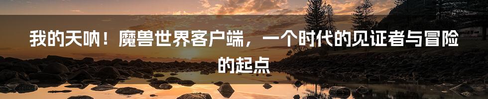 我的天呐!魔兽世界客户端,一个时代的见证者与冒险的起点