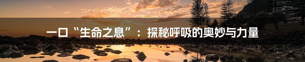一口“生命之息”：探秘呼吸的奥妙与力量