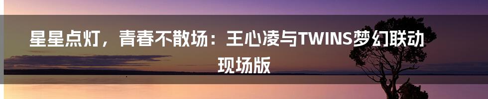 星星点灯,青春不散场:王心凌与TWINS梦幻联动现场版
