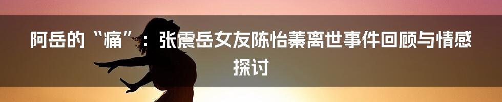 阿岳的“痛”：张震岳女友陈怡蓁离世事件回顾与情感探讨