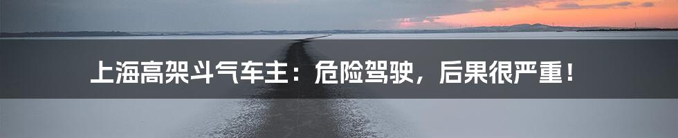 上海高架斗气车主:危险驾驶,后果很严重!