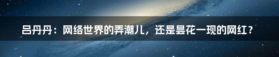 吕丹丹:网络世界的弄潮儿,还是昙花一现的网红?