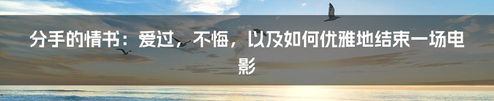 分手的情书：爱过，不悔，以及如何优雅地结束一场电影