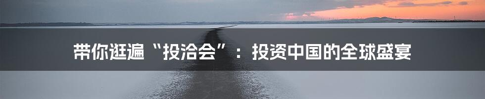 带你逛遍“投洽会”:投资中国的全球盛宴