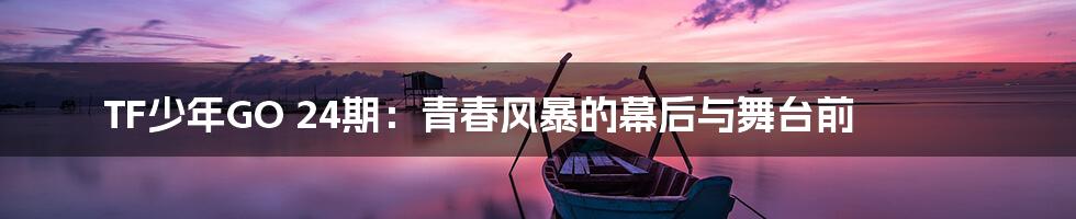 TF少年GO 24期：青春风暴的幕后与舞台前
