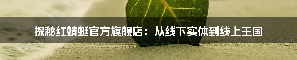 探秘红蜻蜓官方旗舰店：从线下实体到线上王国