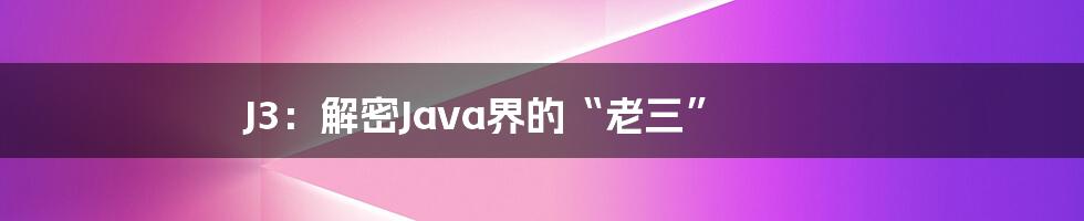 J3：解密Java界的“老三”