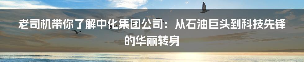 老司机带你了解中化集团公司:从石油巨头到科技先锋的华丽转身