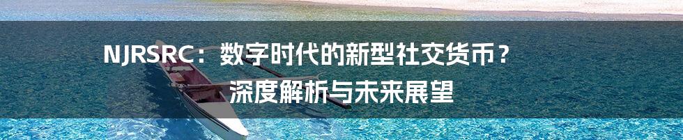 NJRSRC:数字时代的新型社交货币? 深度解析与未来展望