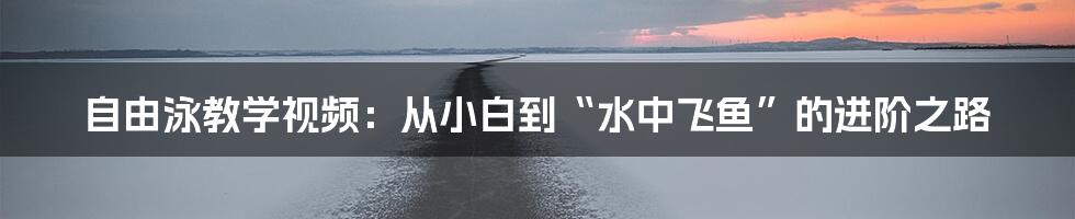 自由泳教学视频：从小白到“水中飞鱼”的进阶之路