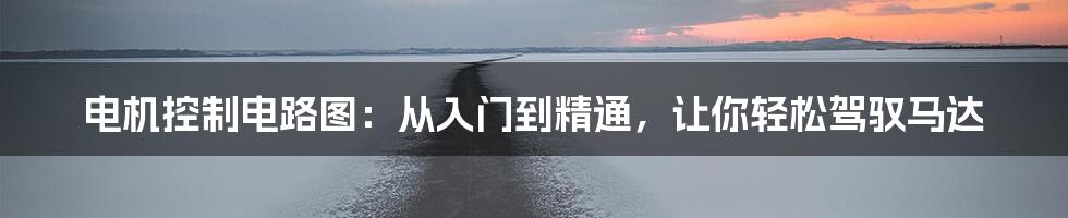 电机控制电路图：从入门到精通，让你轻松驾驭马达