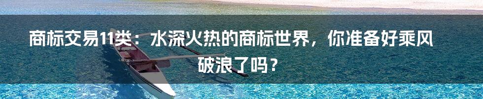 商标交易11类:水深火热的商标世界,你准备好乘风破浪了吗?