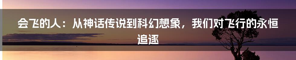 会飞的人：从神话传说到科幻想象，我们对飞行的永恒追逐