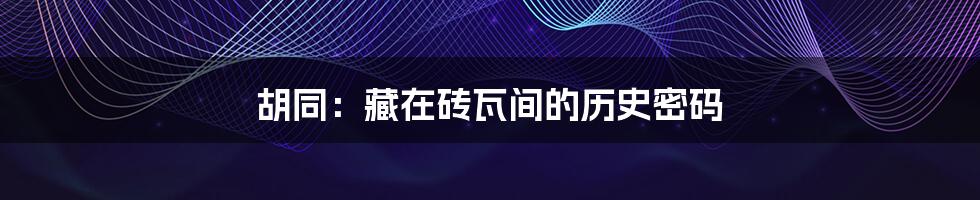 胡同：藏在砖瓦间的历史密码