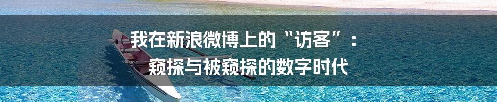 我在新浪微博上的“访客”： 窥探与被窥探的数字时代