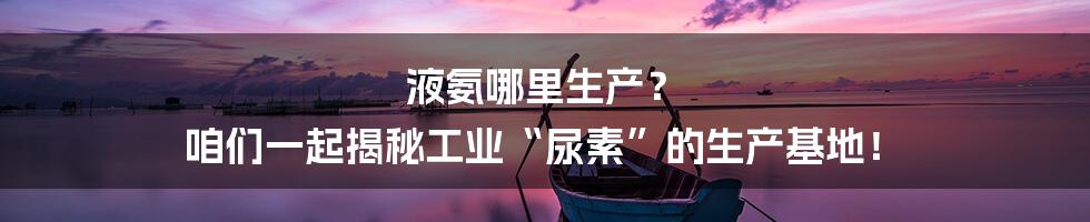 液氨哪里生产？ 咱们一起揭秘工业“尿素”的生产基地！