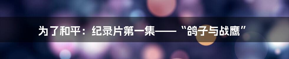 为了和平:纪录片第一集——“鸽子与战鹰”