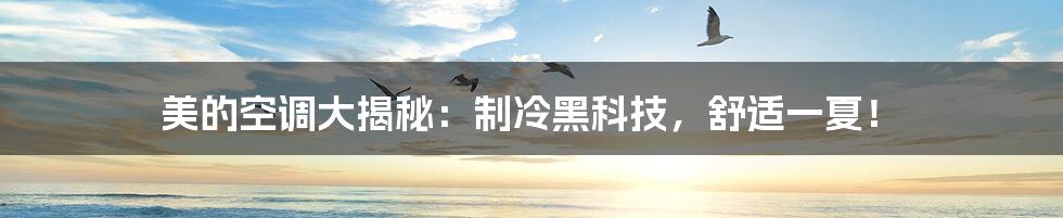 美的空调大揭秘:制冷黑科技,舒适一夏!