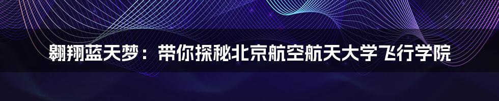 翱翔蓝天梦:带你探秘北京航空航天大学飞行学院
