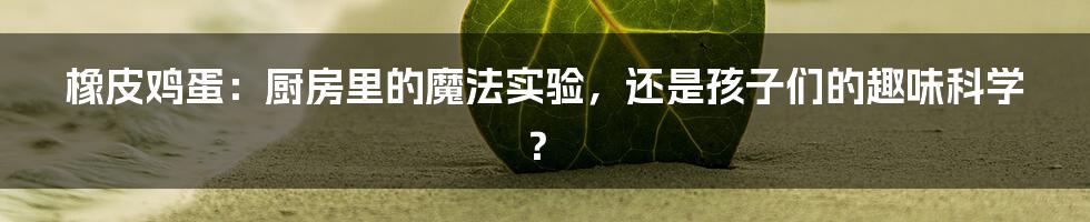 橡皮鸡蛋：厨房里的魔法实验，还是孩子们的趣味科学？