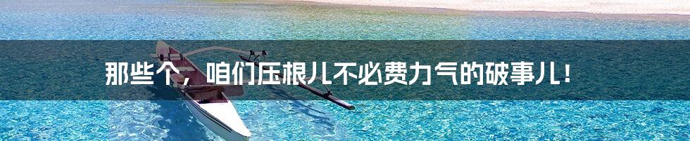 那些个，咱们压根儿不必费力气的破事儿！