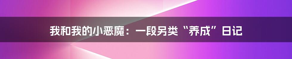 我和我的小恶魔:一段另类“养成”日记