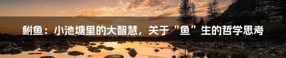 鲋鱼：小池塘里的大智慧，关于“鱼”生的哲学思考