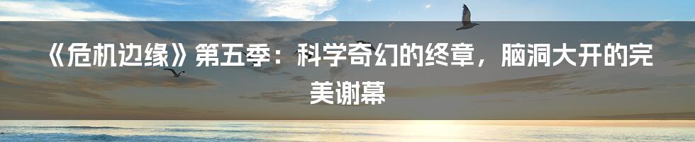 《危机边缘》第五季：科学奇幻的终章，脑洞大开的完美谢幕