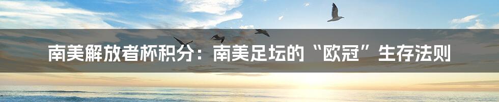 南美解放者杯积分:南美足坛的“欧冠”生存法则