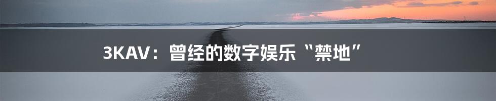 3KAV:曾经的数字娱乐“禁地”