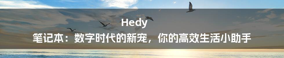 Hedy 笔记本:数字时代的新宠,你的高效生活小助手