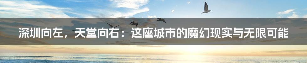 深圳向左，天堂向右：这座城市的魔幻现实与无限可能
