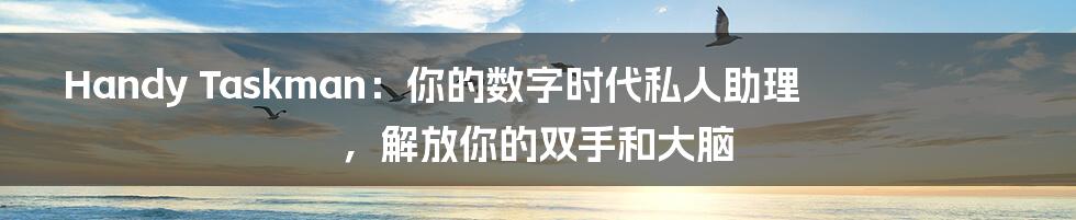 Handy Taskman:你的数字时代私人助理,解放你的双手和大脑