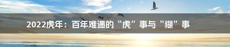 2022虎年：百年难遇的“虎”事与“糊”事