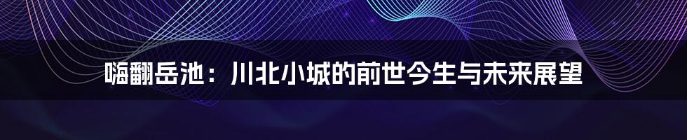 嗨翻岳池:川北小城的前世今生与未来展望