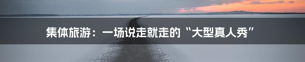 集体旅游：一场说走就走的“大型真人秀”
