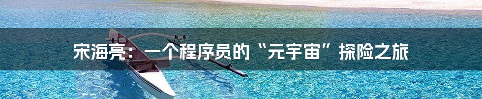 宋海亮：一个程序员的“元宇宙”探险之旅