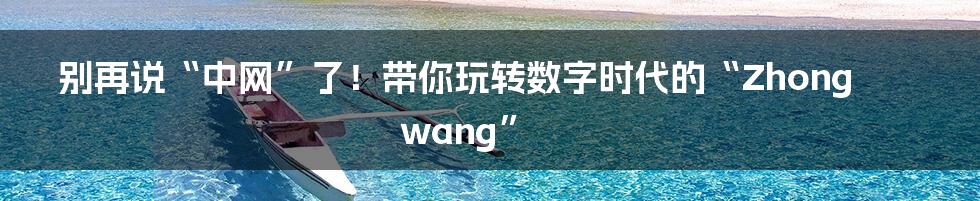 别再说“中网”了！带你玩转数字时代的“Zhongwang”