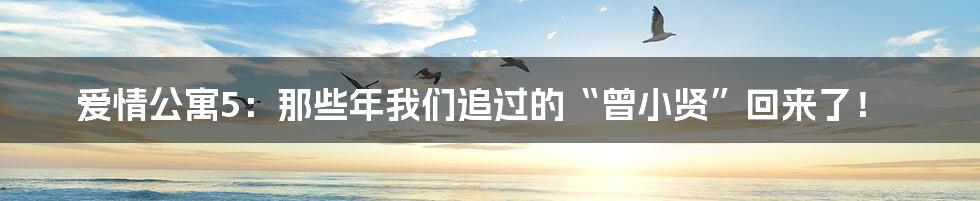 爱情公寓5：那些年我们追过的“曾小贤”回来了！