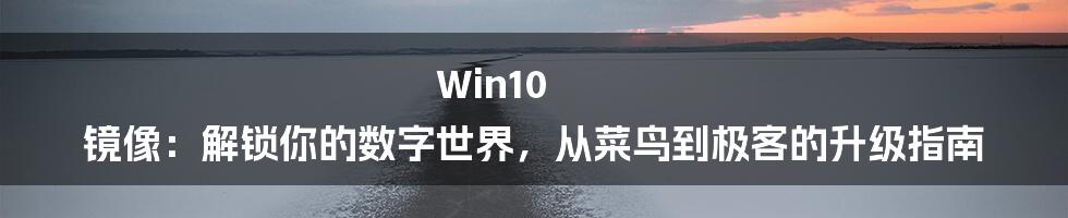 Win10 镜像：解锁你的数字世界，从菜鸟到极客的升级指南