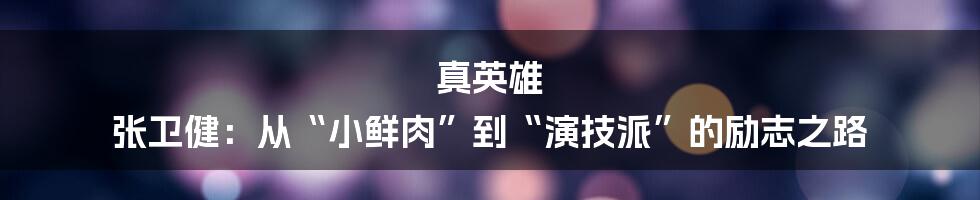 真英雄 张卫健：从“小鲜肉”到“演技派”的励志之路