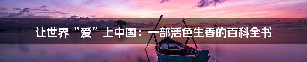 让世界“爱”上中国：一部活色生香的百科全书