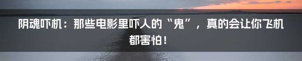 阴魂吓机:那些电影里吓人的“鬼”,真的会让你飞机都害怕!