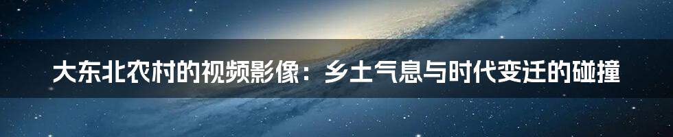 大东北农村的视频影像：乡土气息与时代变迁的碰撞