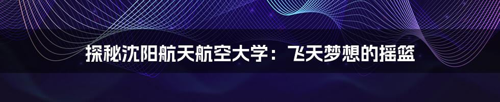 探秘沈阳航天航空大学：飞天梦想的摇篮