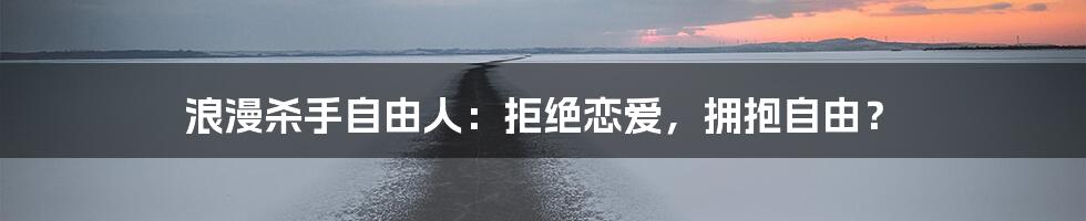 浪漫杀手自由人：拒绝恋爱，拥抱自由？
