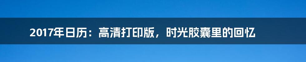 2017年日历：高清打印版，时光胶囊里的回忆